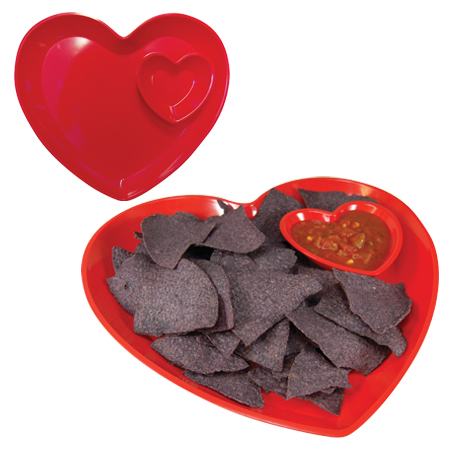 Heart Melamine Snack Set